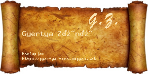 Gyertya Zénó névjegykártya